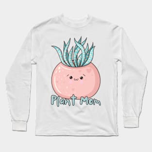 Cute Kawaii Succulent Plant Mom Long Sleeve T-Shirt